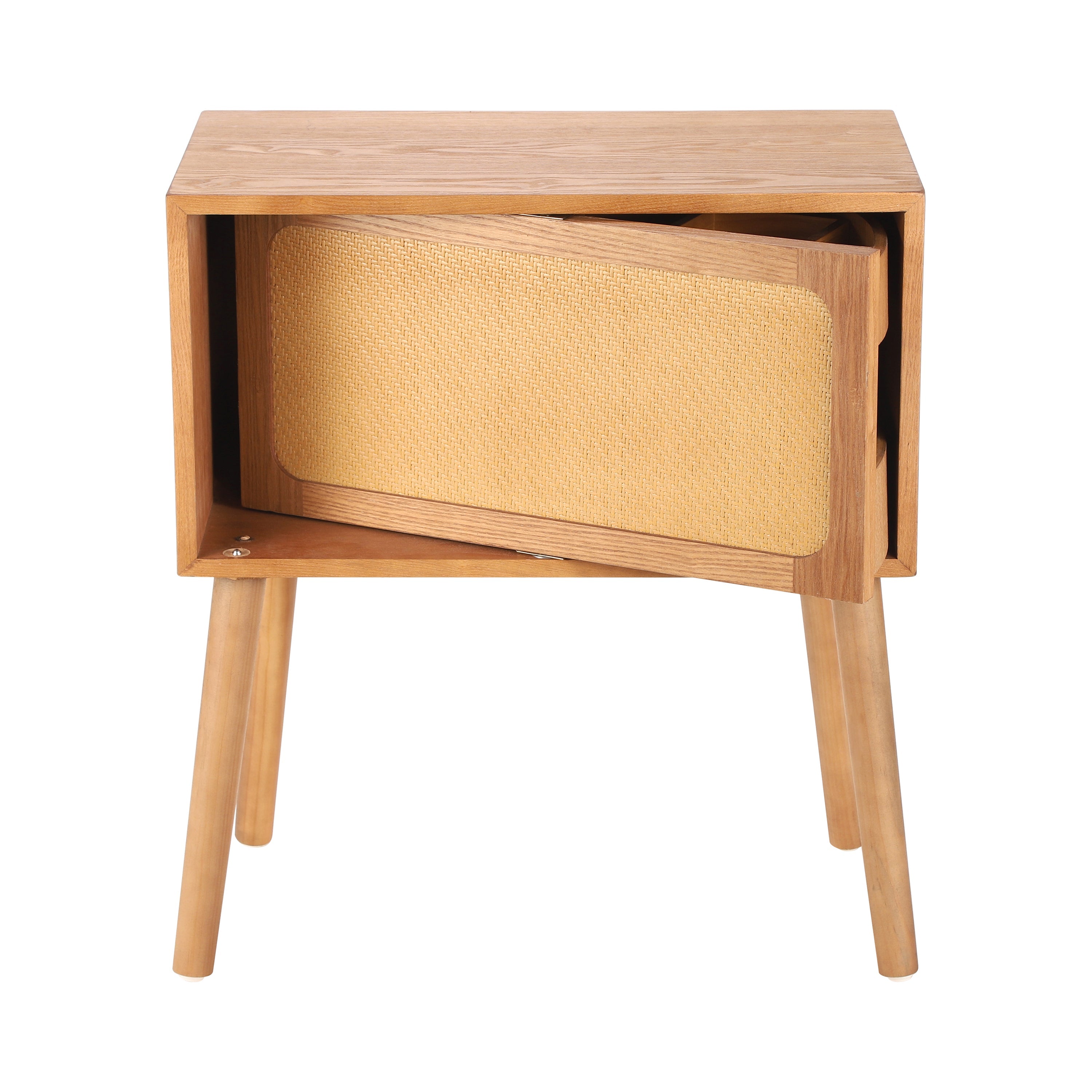 Rotating Hidden Compartment Nightstands, Mid Century Modern Concealment