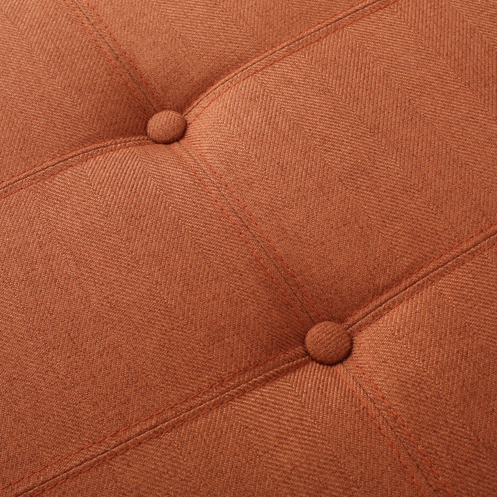Tufted Button Storage Ottoman Bench with Hinged Lid and Solid Wood Legs