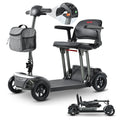 Mobility Scooter Folding Gray Metal Travel Compact Easy Store Transport