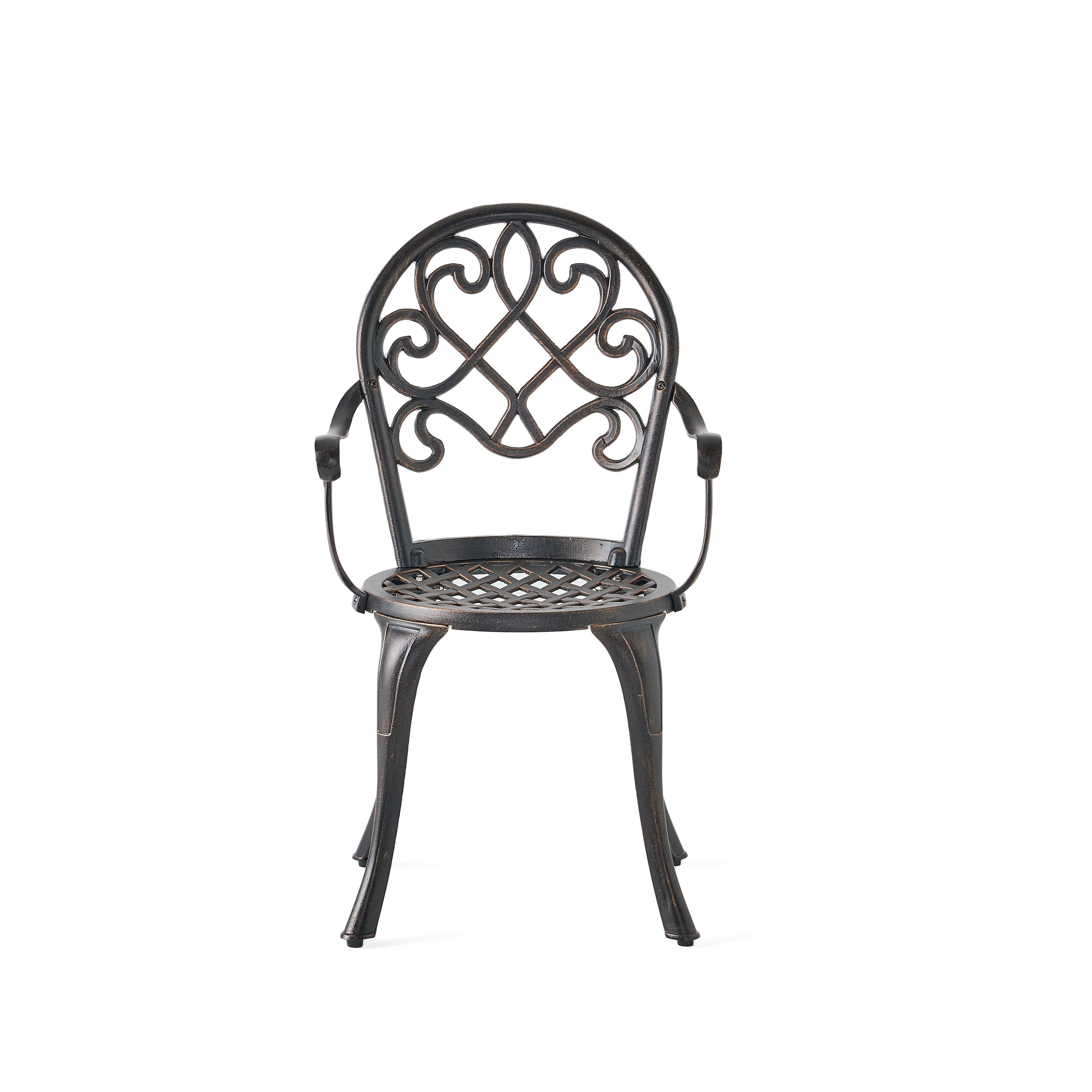 Outdoor Bistro Set Cast Aluminum Copper 3 Piece Ice Bucket Table 2 Chairs