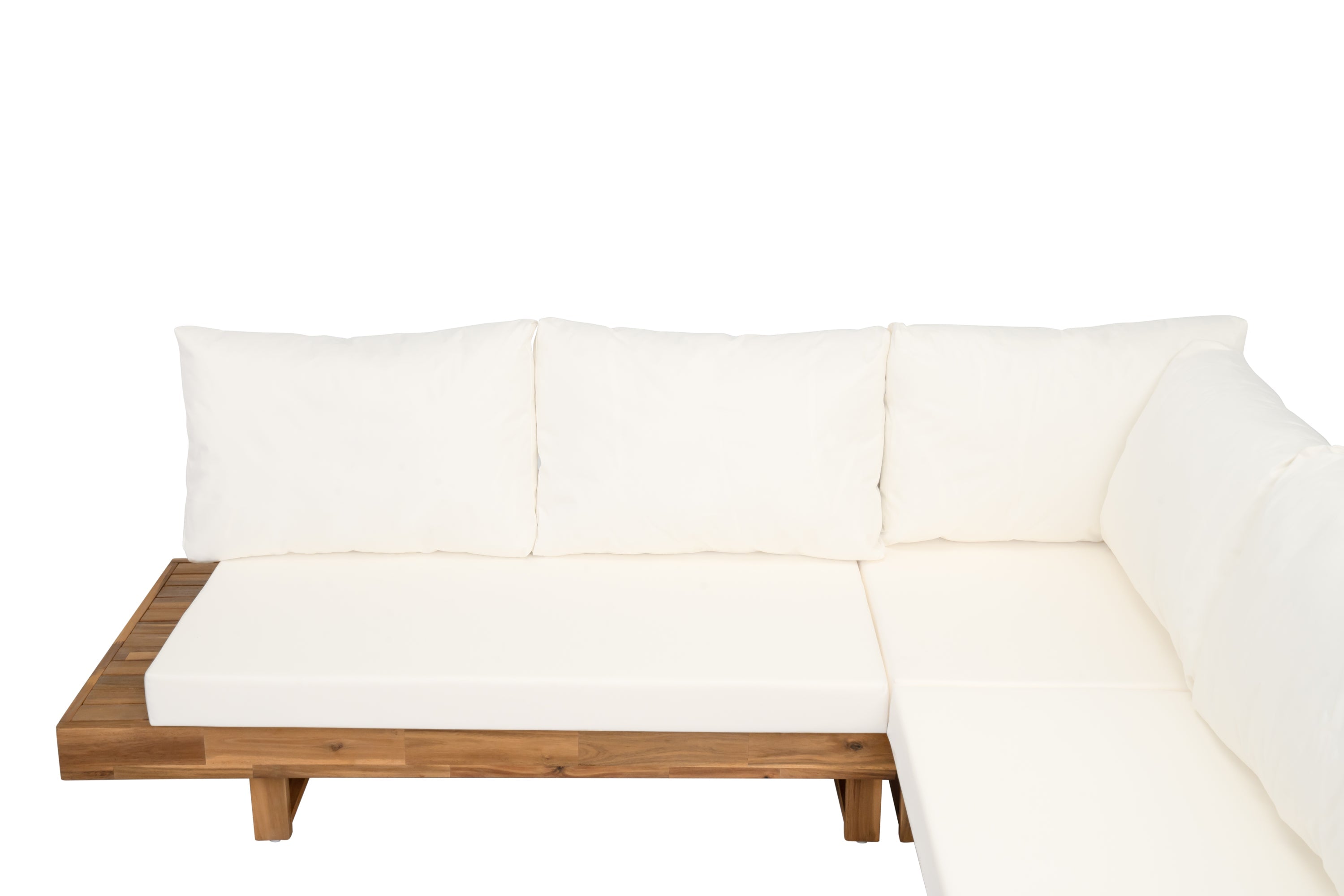 Outdoor Sectional Set Acacia Wood 4-Piece Teak