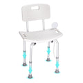 Shower Chair Aluminum 350lb Capacity Adjustable Head Rest