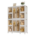 Wardrobe Closet Organizer PP White 12-Cube Hanging Rod 44.09x60.24 In