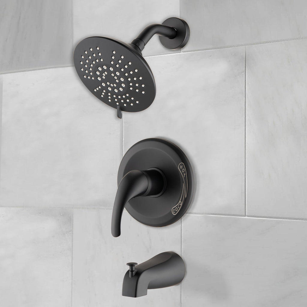Single Handle Tub Spout and 5-functions Shower Head Set (Valve Included)