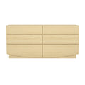 Dresser Minimalist 6-Drawer Oak MDF Handleless Wood Grain 72x20 In