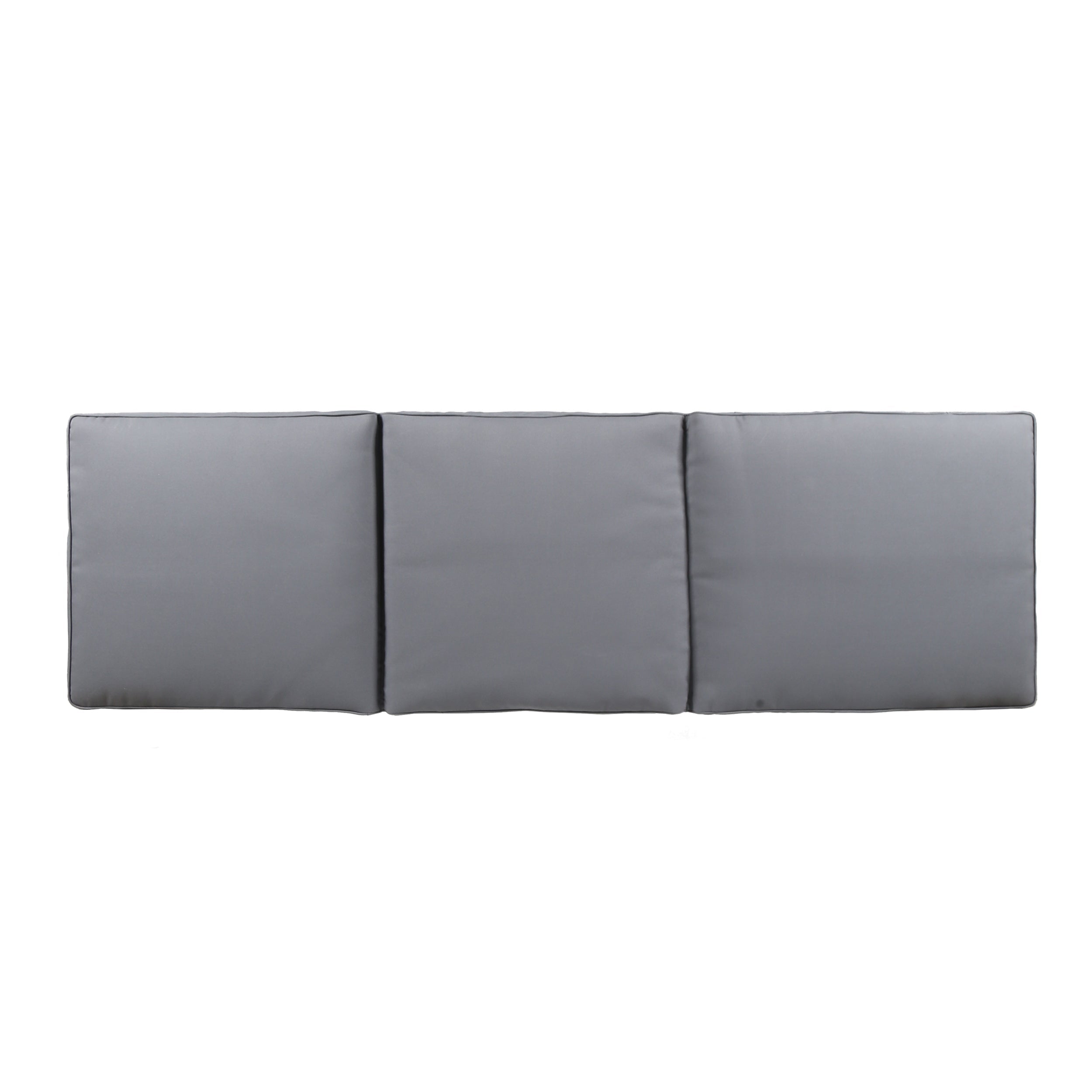 Outdoor Chaise Lounge Acacia Wood Gray Full-Length Cushion 78.75x24x30.5 In