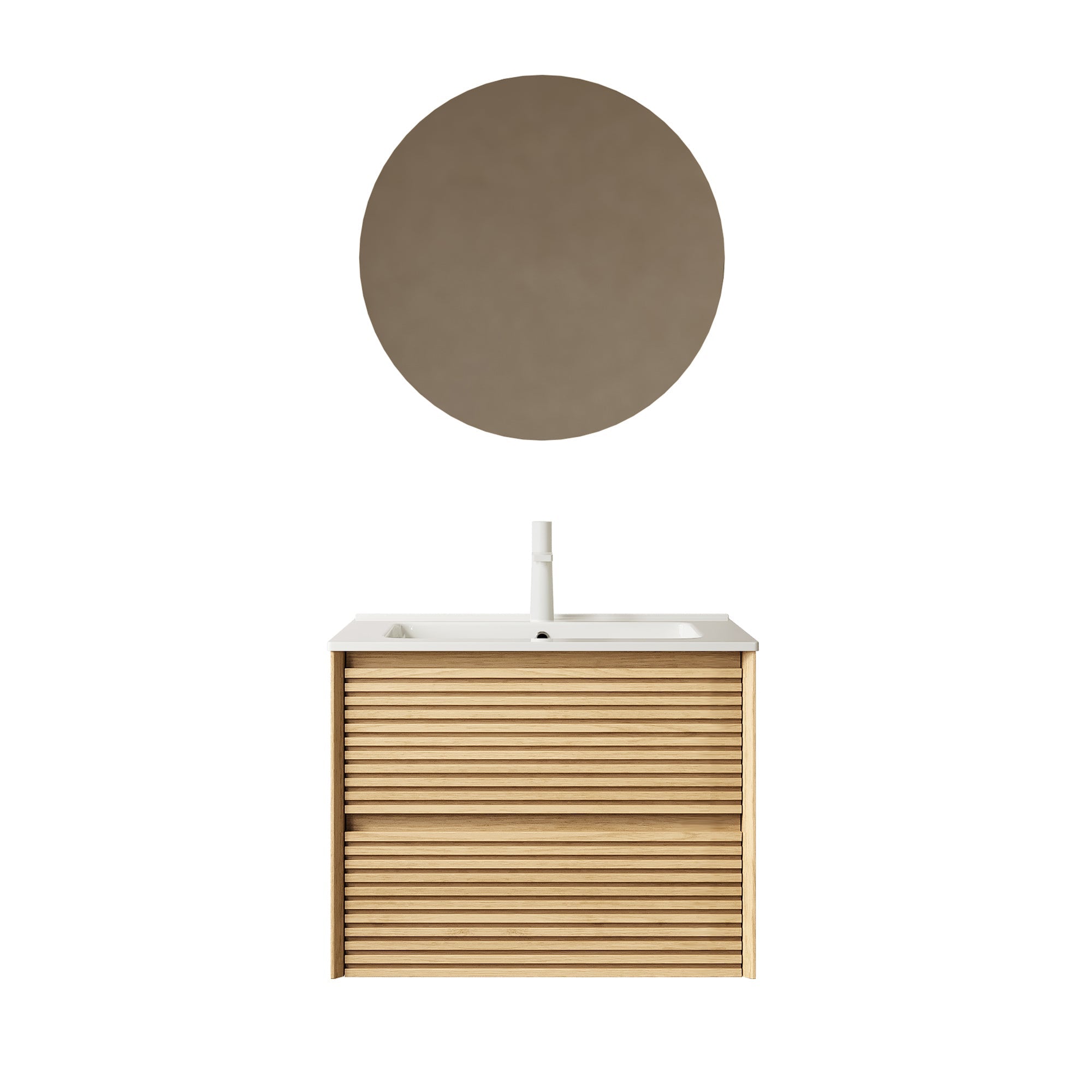 24' Bathroom Vanity with Sink, Wall-Mounted Floating Plywood Bathroom Storage