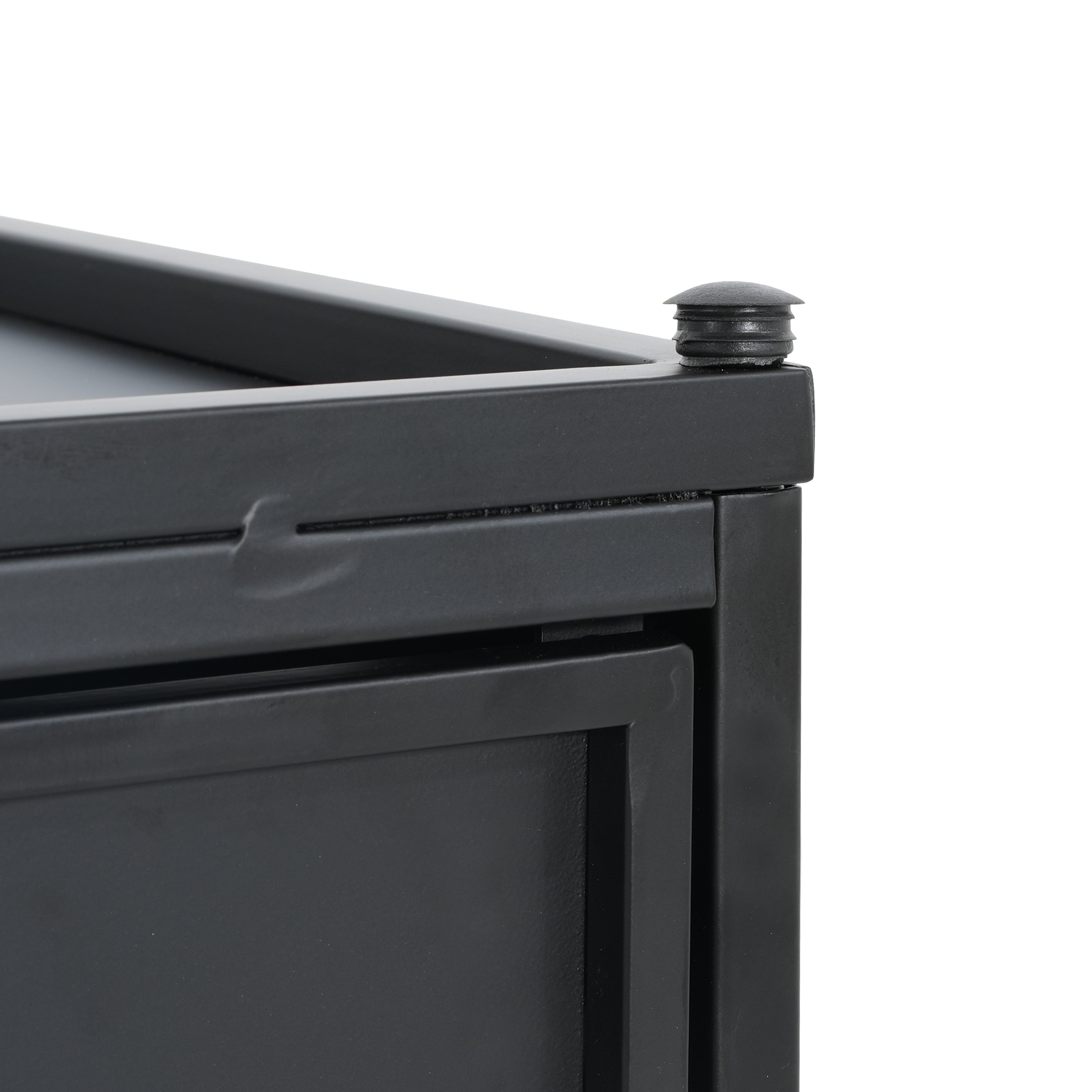 Outdoor Metal Tank Holder Side Table, Matte Black