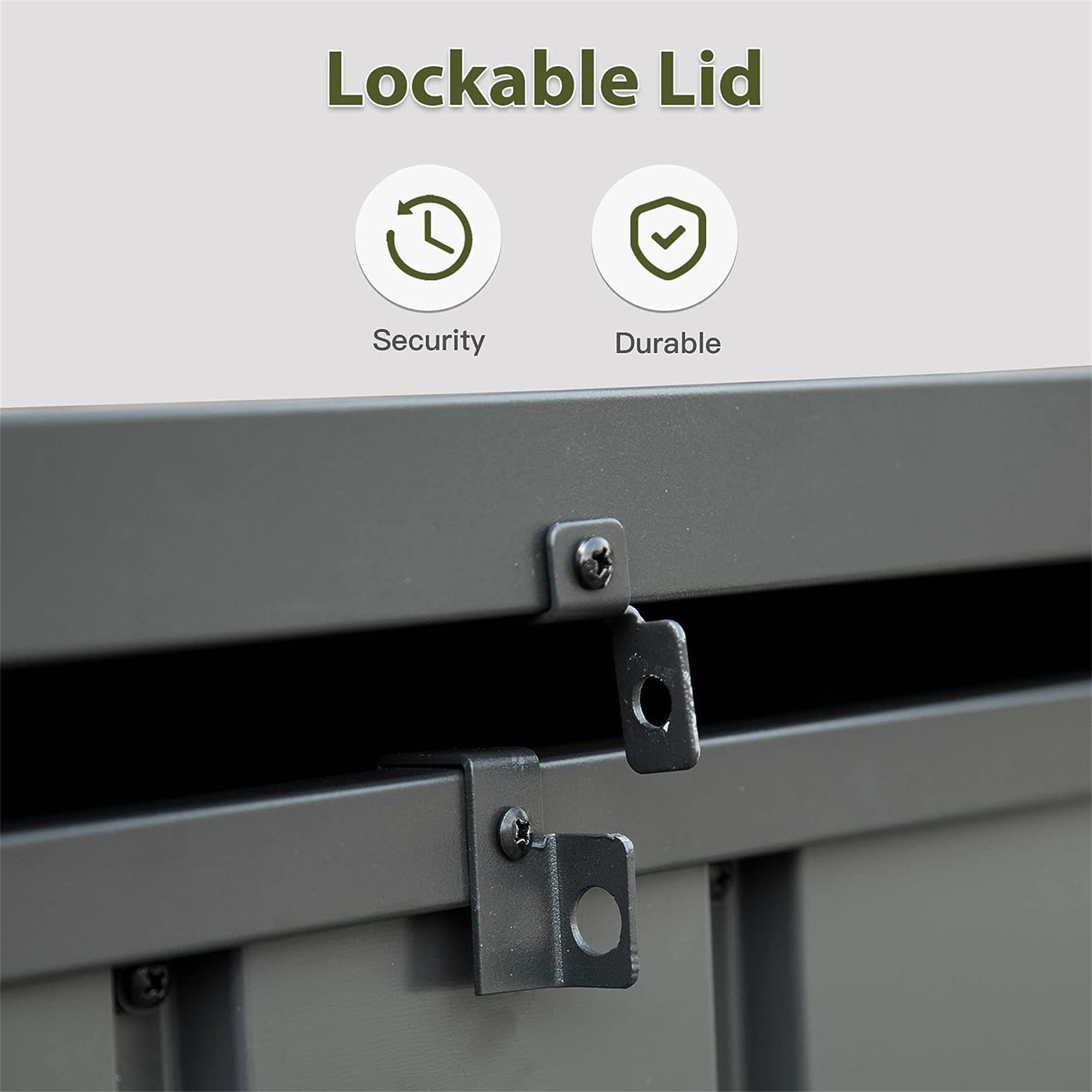 Outdoor Storage Box Steel Dark Gray Lockable 150 Gallon 660 LB Capacity