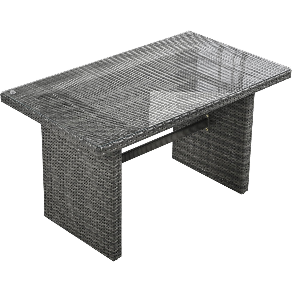 Outdoor 6-Piece All Weather PE Rattan Sofa Set, Garden Patio Wicker Sectional