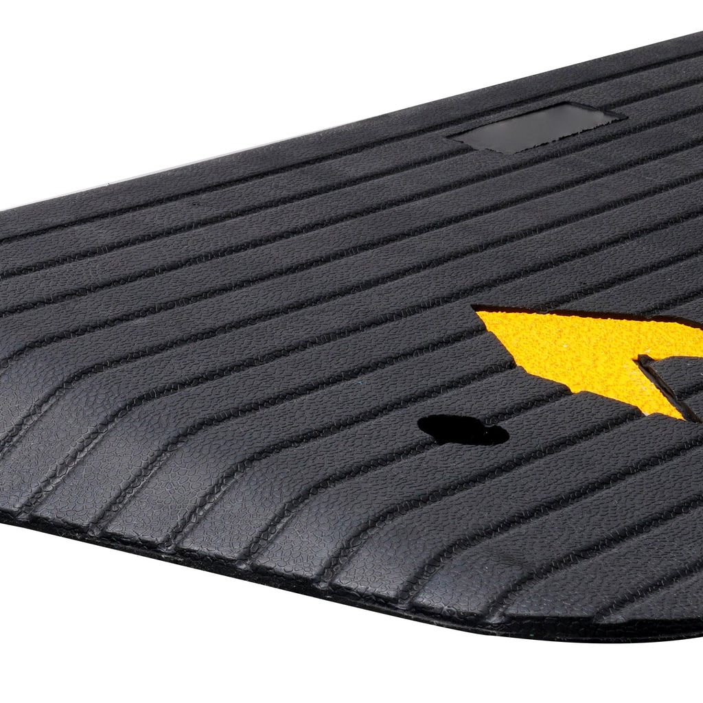 Threshold Ramp Rubber 2 In Non-Slip Beveled Edges Doorway 43.7x16 In Channel