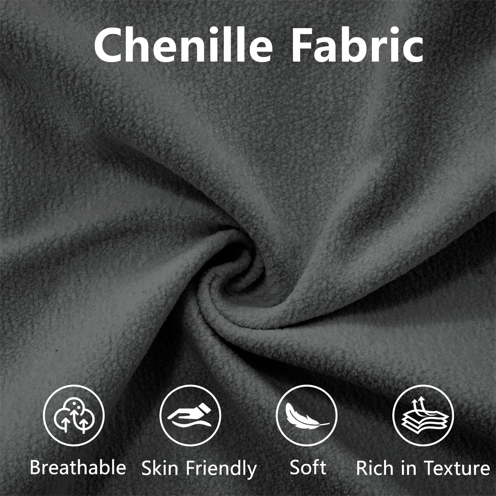 27 Inch Modular Chenille Ottoman Gray, 36.3x23.6x19.7