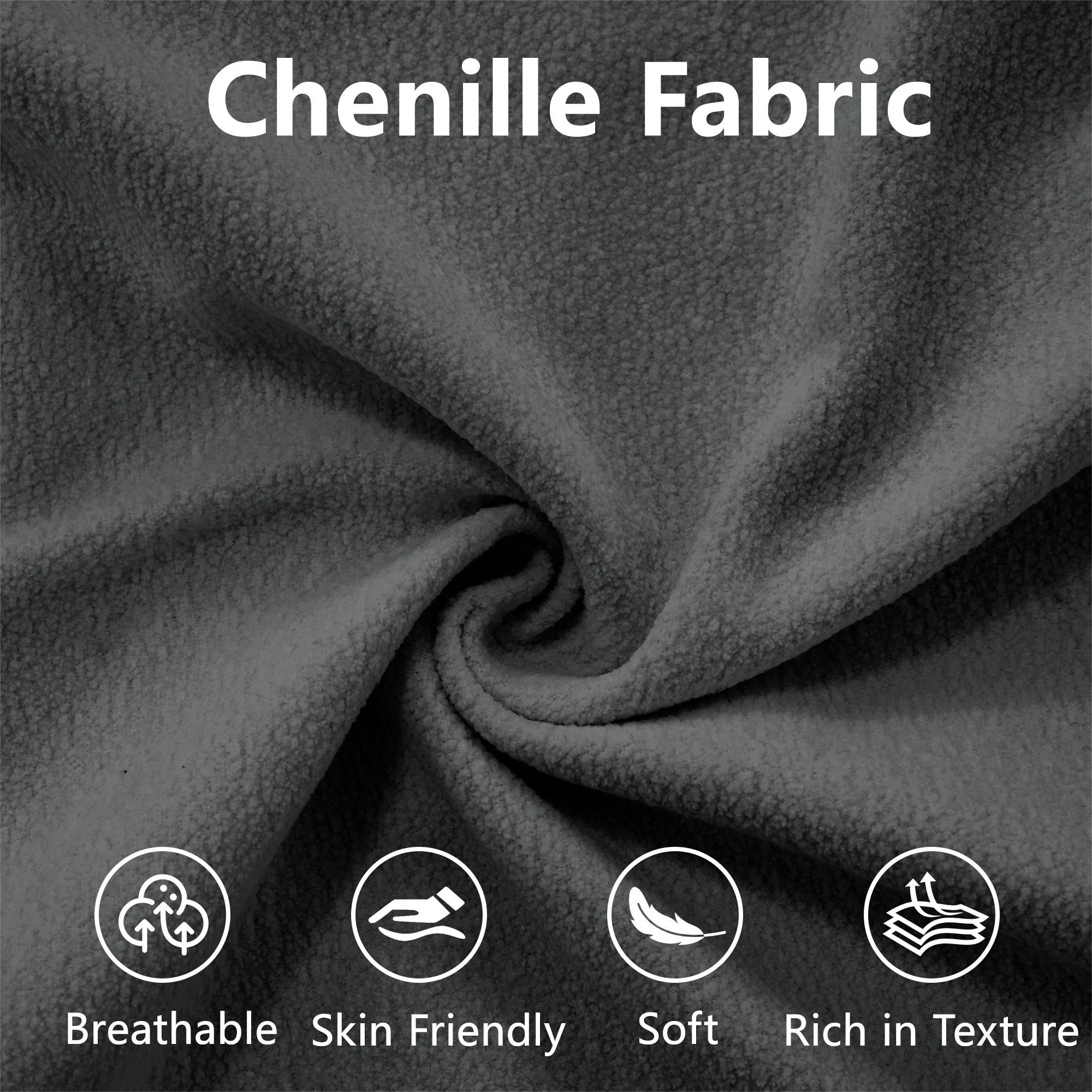 27 Inch Modular Chenille Ottoman Gray, 36.3x23.6x19.7