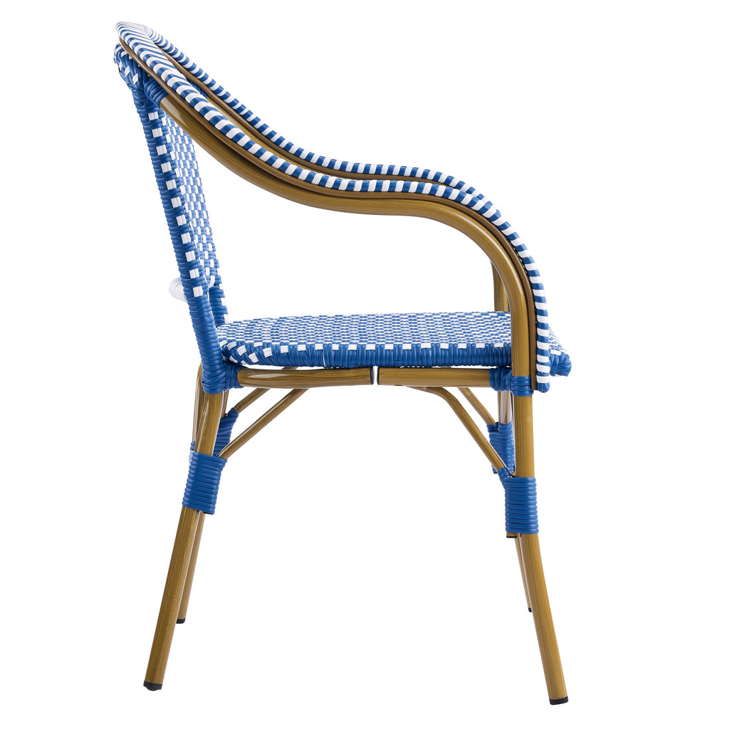 Outdoor Bistro Chairs, Patio Dining Chairs with Aluminum Frame, Weather