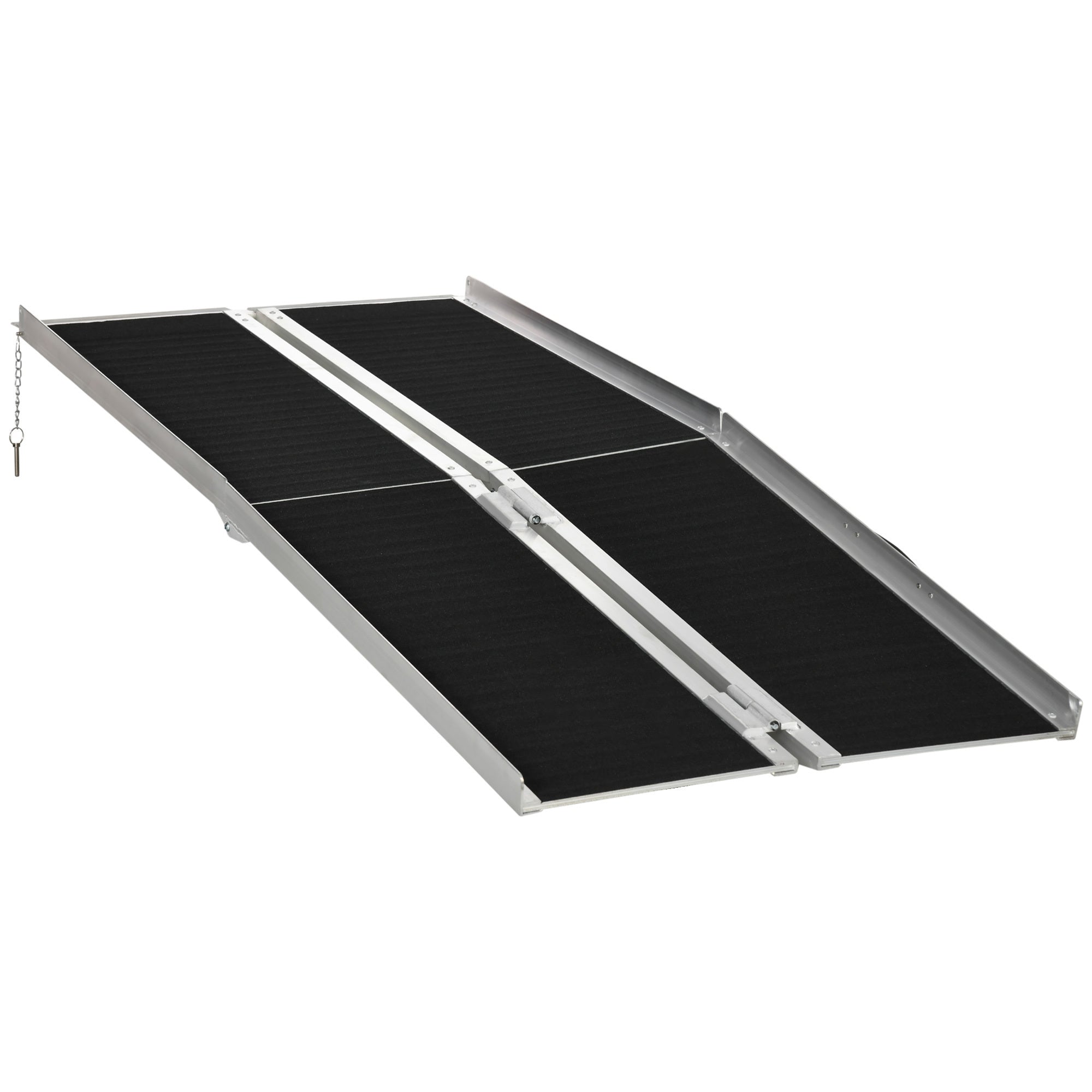 Wheelchair Ramp Aluminum 6 Ft Folding Non-Slip Side Rails 594 LB Portable