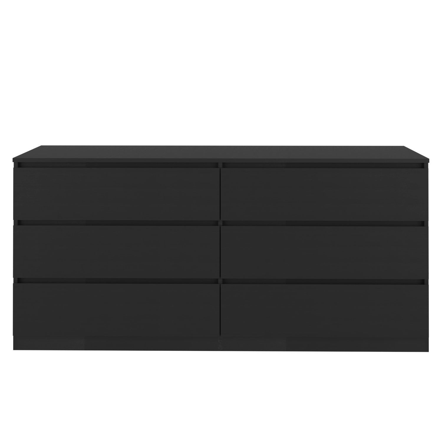 Dresser Minimalist 6-Drawer Wenge Particle Board Melamine Metal Legs 60.4 In