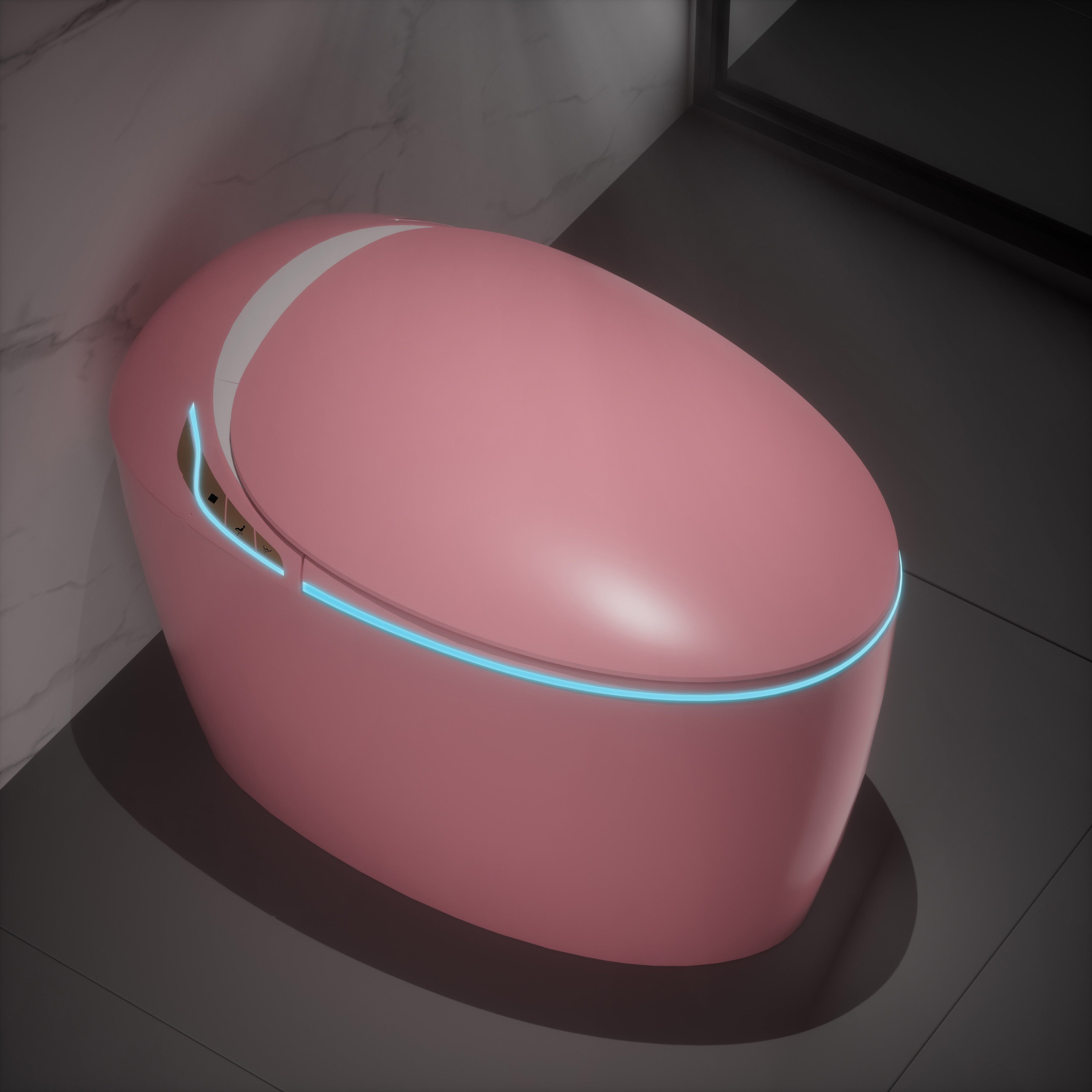 Unique Smart Toilet with Bidet Built In, Intelligent One Piece Toilet For Mod...