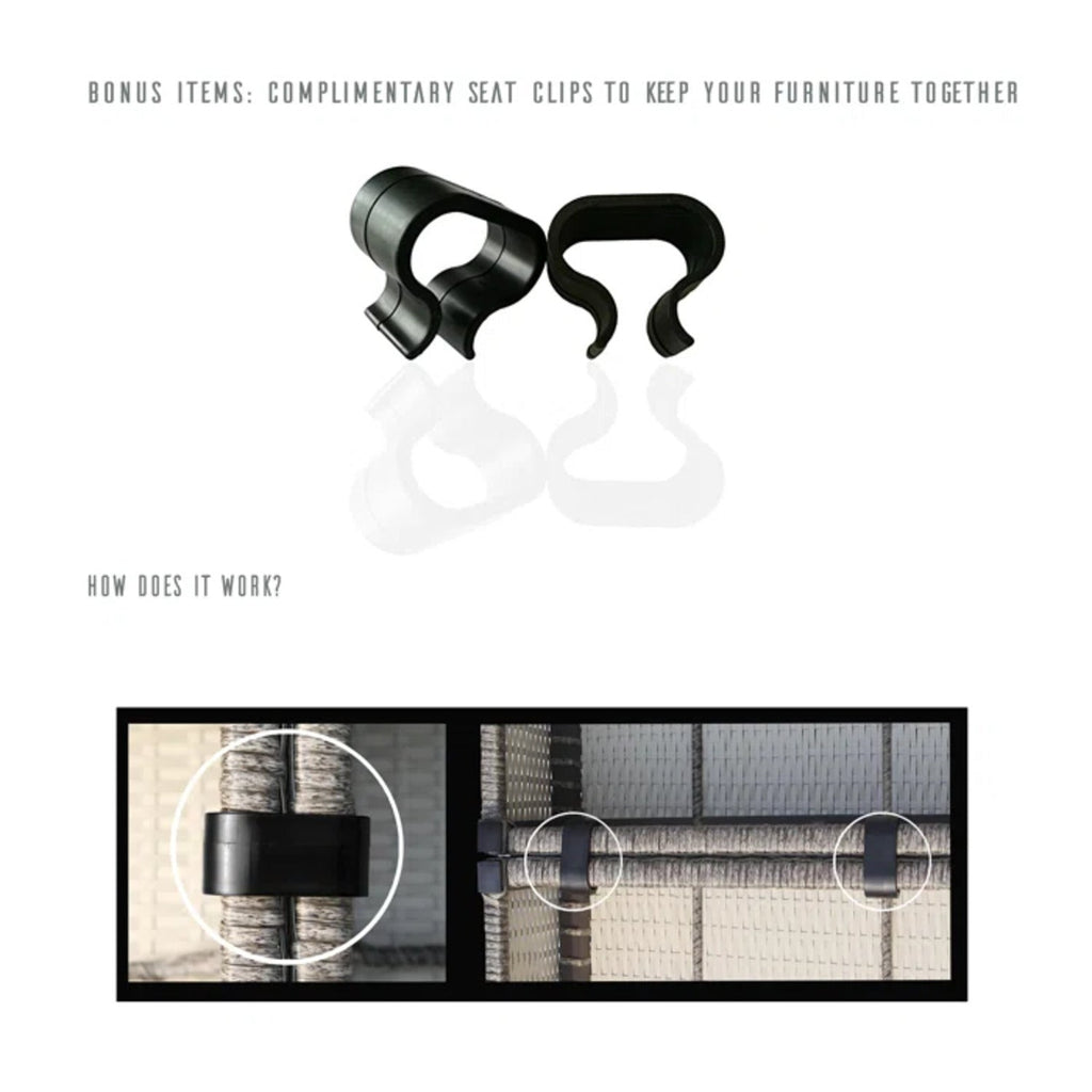 Outdoor Sectional Set HDPE Wicker Aluminum Gray 4 Piece Fully Assembled