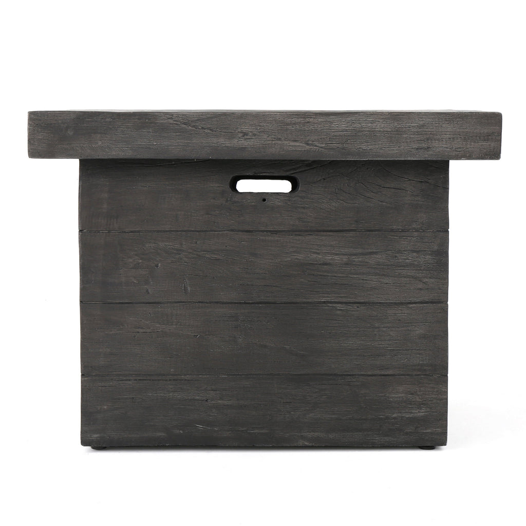 ANCHORAGE 32'' Wood Square MGO Fire Pit Grey - 40,000 BTU
