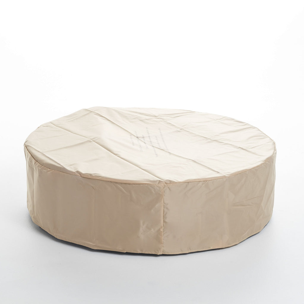 Modern Outdoor 50000 BTU Round MgO Concrete Propane Fire Pit, Light Grey
