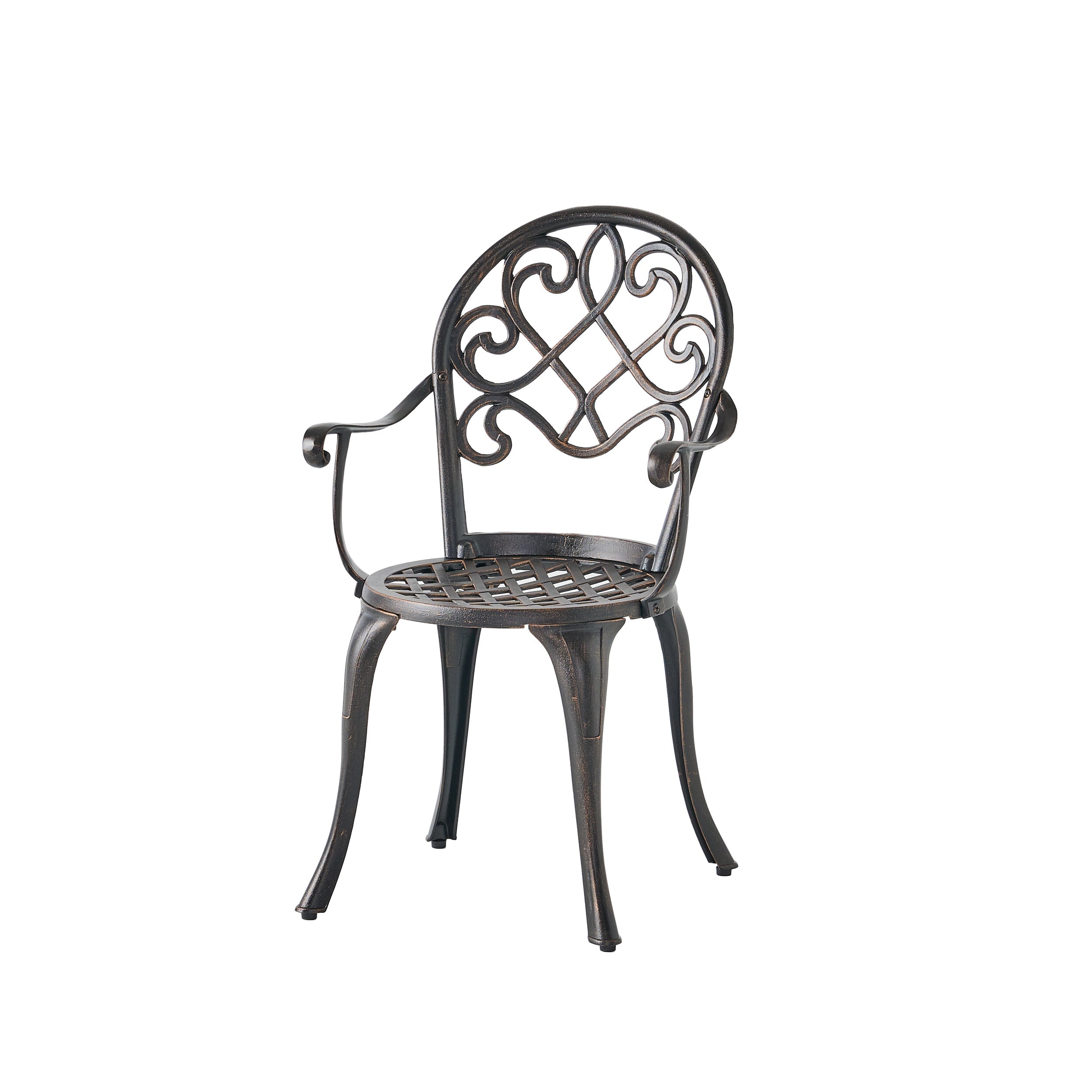 Outdoor Bistro Set Cast Aluminum Copper 3 Piece Ice Bucket Table 2 Chairs