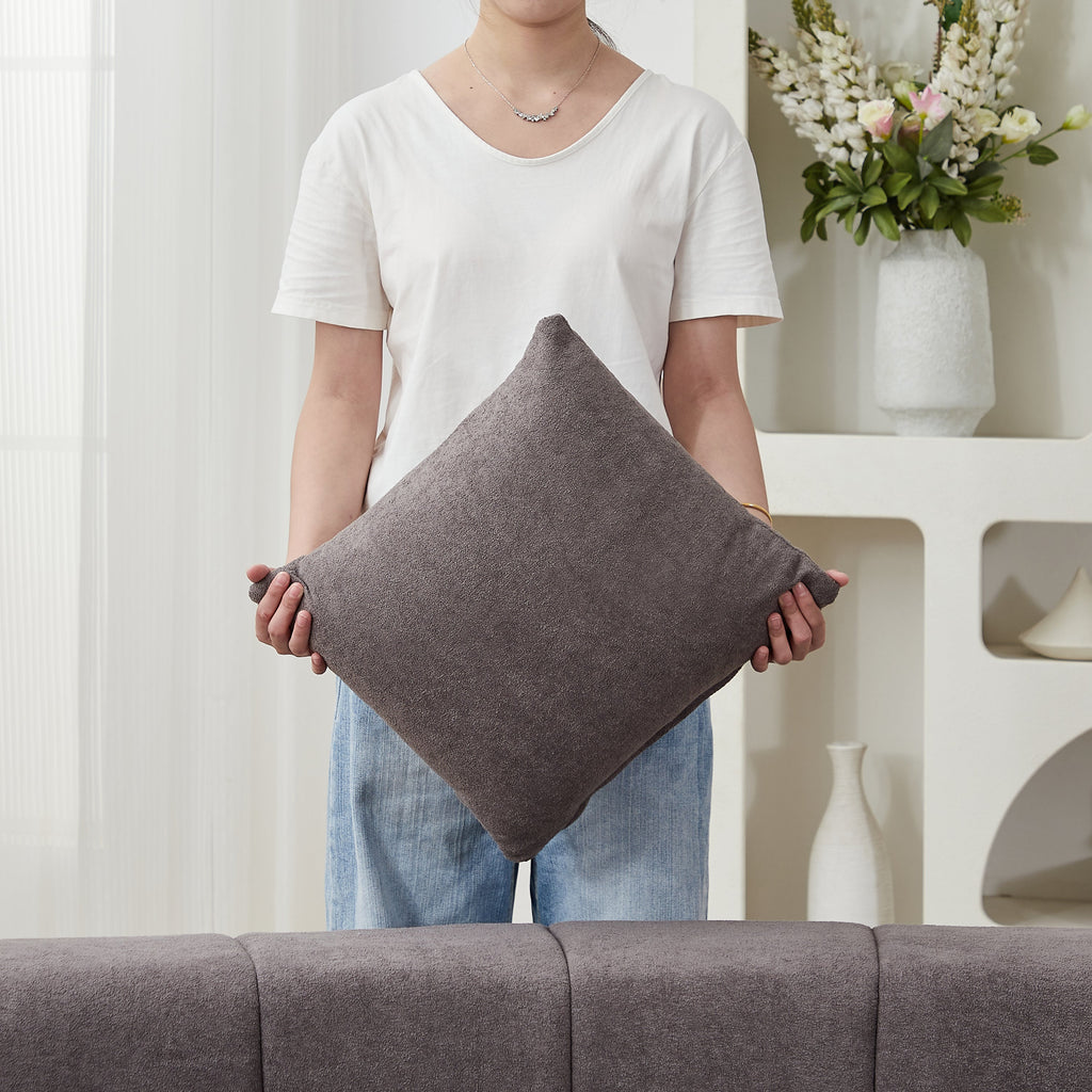 Loveseat Modular Chenille Gray 2 Seat Piano Key Design