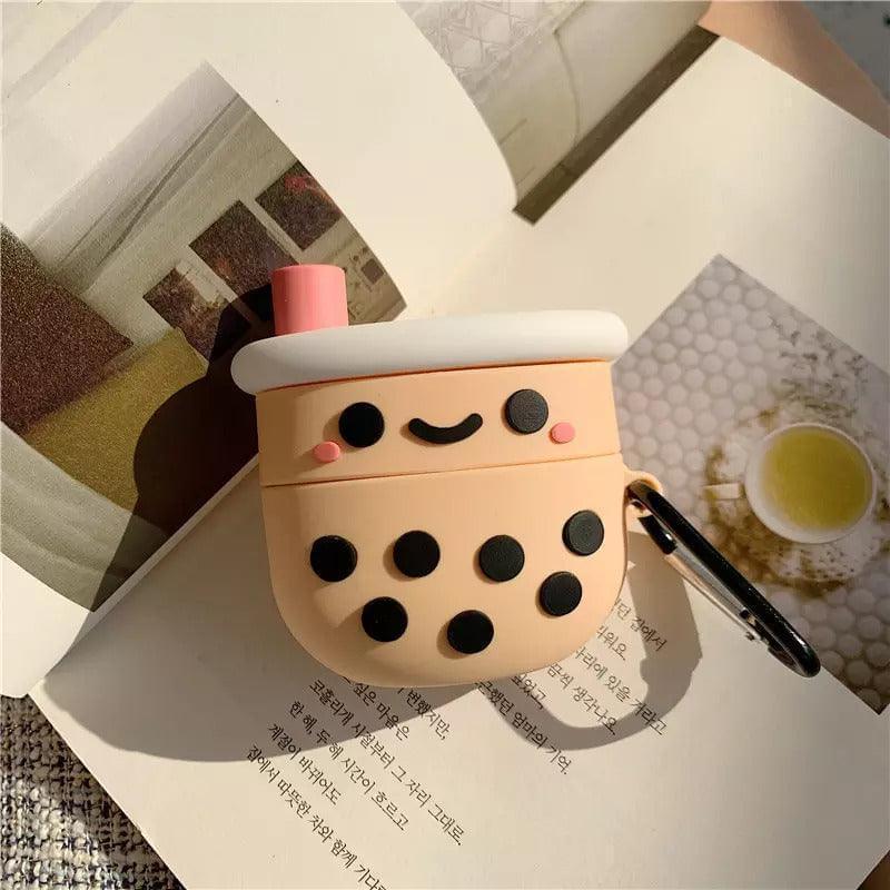 Soft Boba Tea AirPods Cover – For 1, 2, 3, or Pro with Keyring