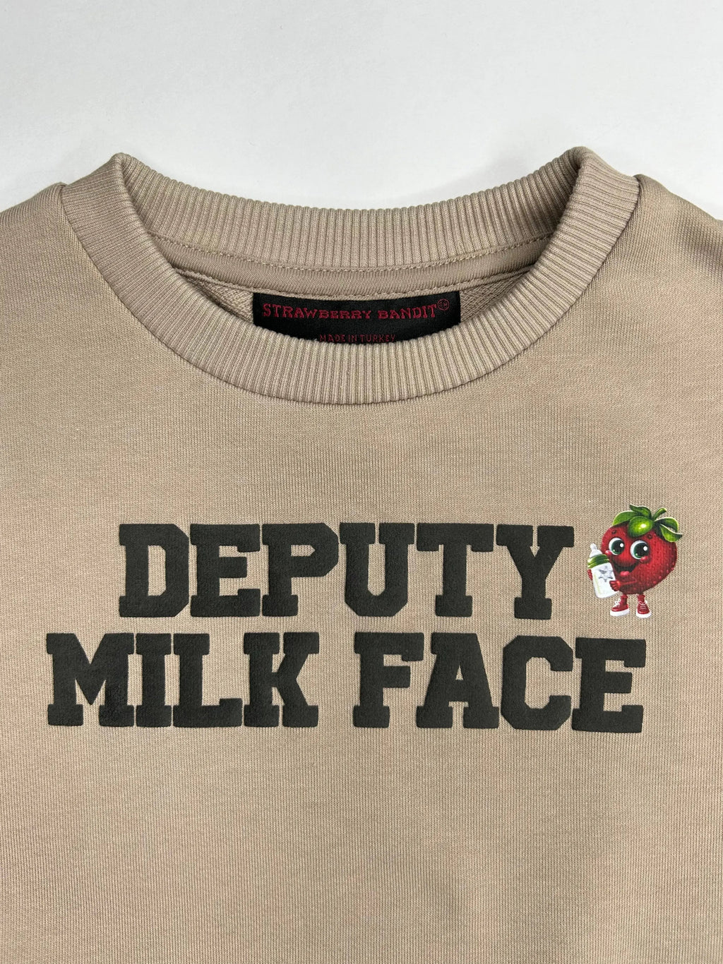 DEPUTY MILK FACE 400 GSM Cotton Crewneck | Warm Taupe