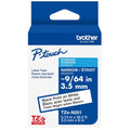 New, Pre-owned, Genuine Brother P-Touch TZE-N201 Super-Narrow Black on White Non-Laminated Tape, , 0.13" x 26.2' (3.5mm x 8M)