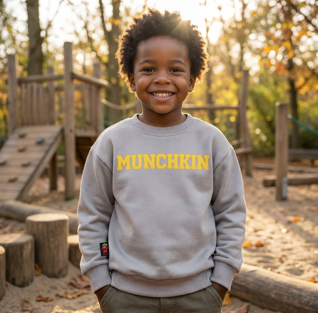 MUNCHKIN 400 GSM Cotton Crewneck | Sharkskin - Gold Fusion Edition
