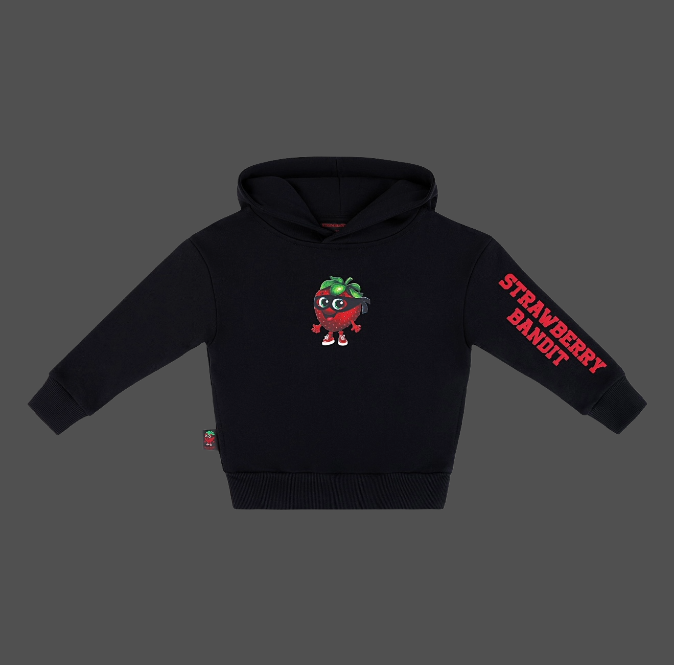 STRAWBERRY BANDIT Hoodie 400 GSM Cotton | Midnight Black