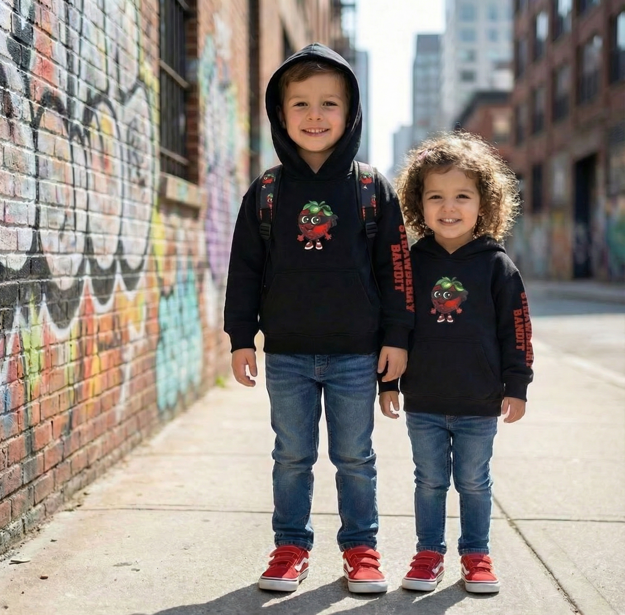 STRAWBERRY BANDIT Hoodie 400 GSM Cotton | Midnight Black