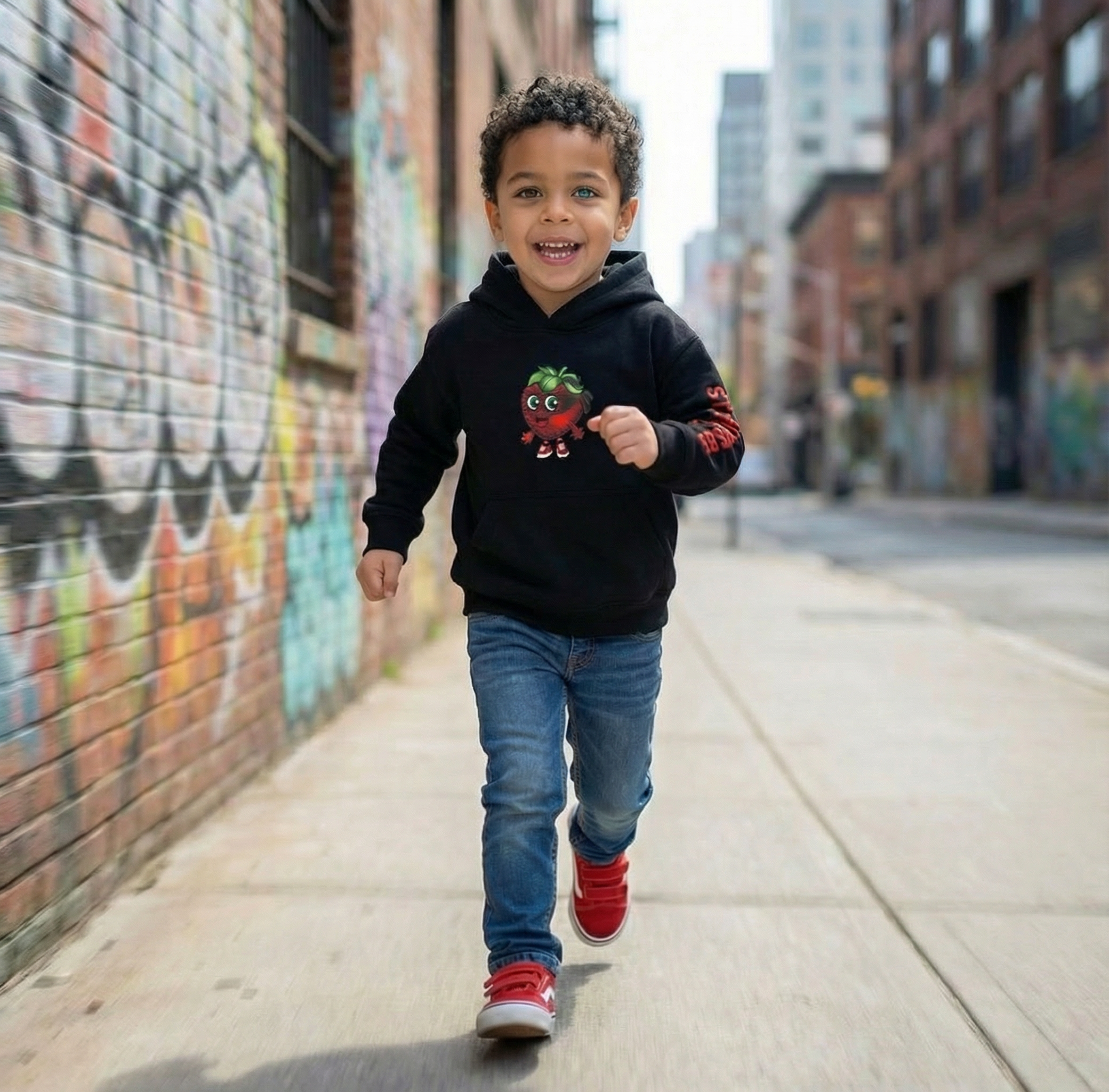 STRAWBERRY BANDIT Hoodie 400 GSM Cotton | Midnight Black