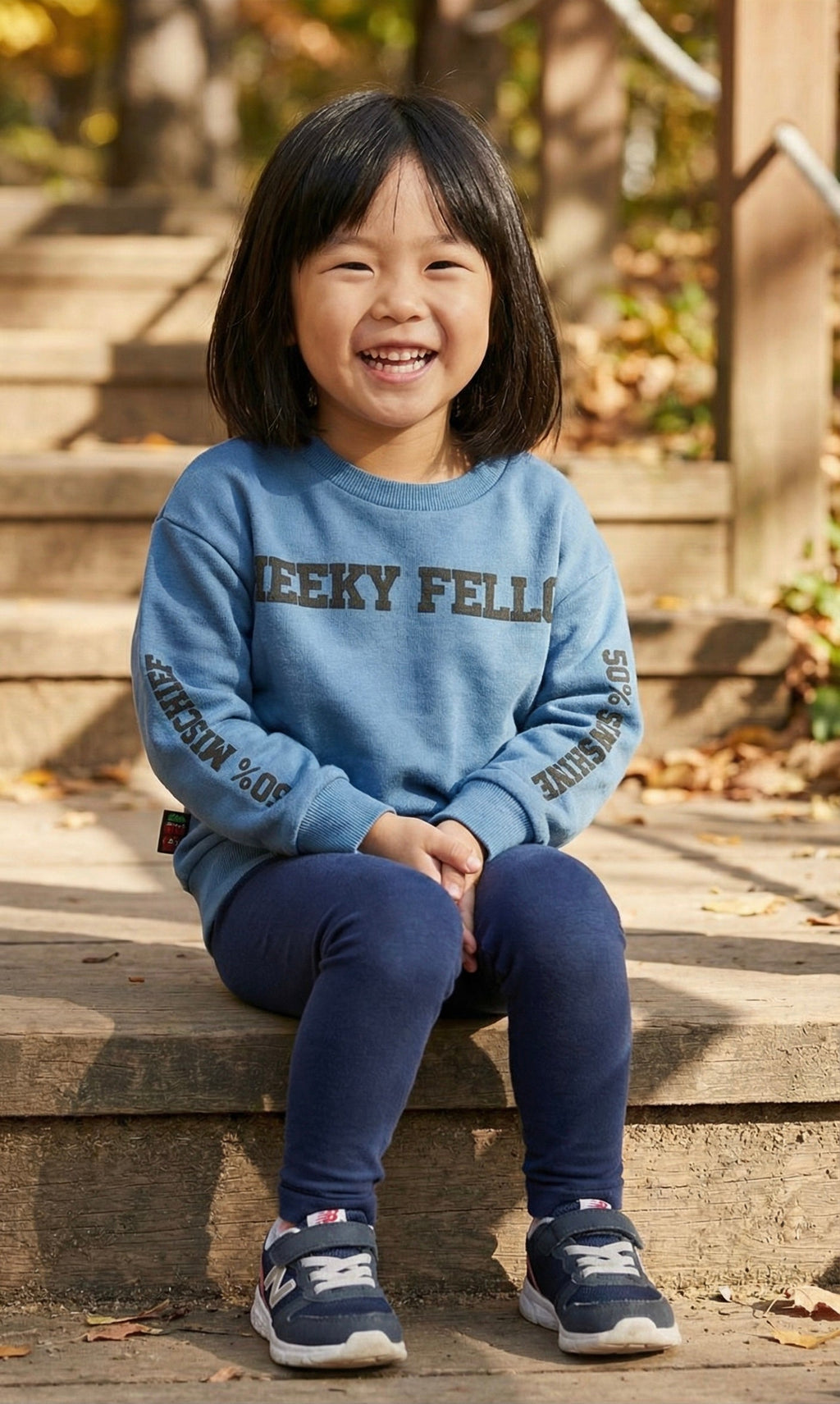 CHEEKY FELLOW 400 GSM Cotton Crewneck | Blue Mirage