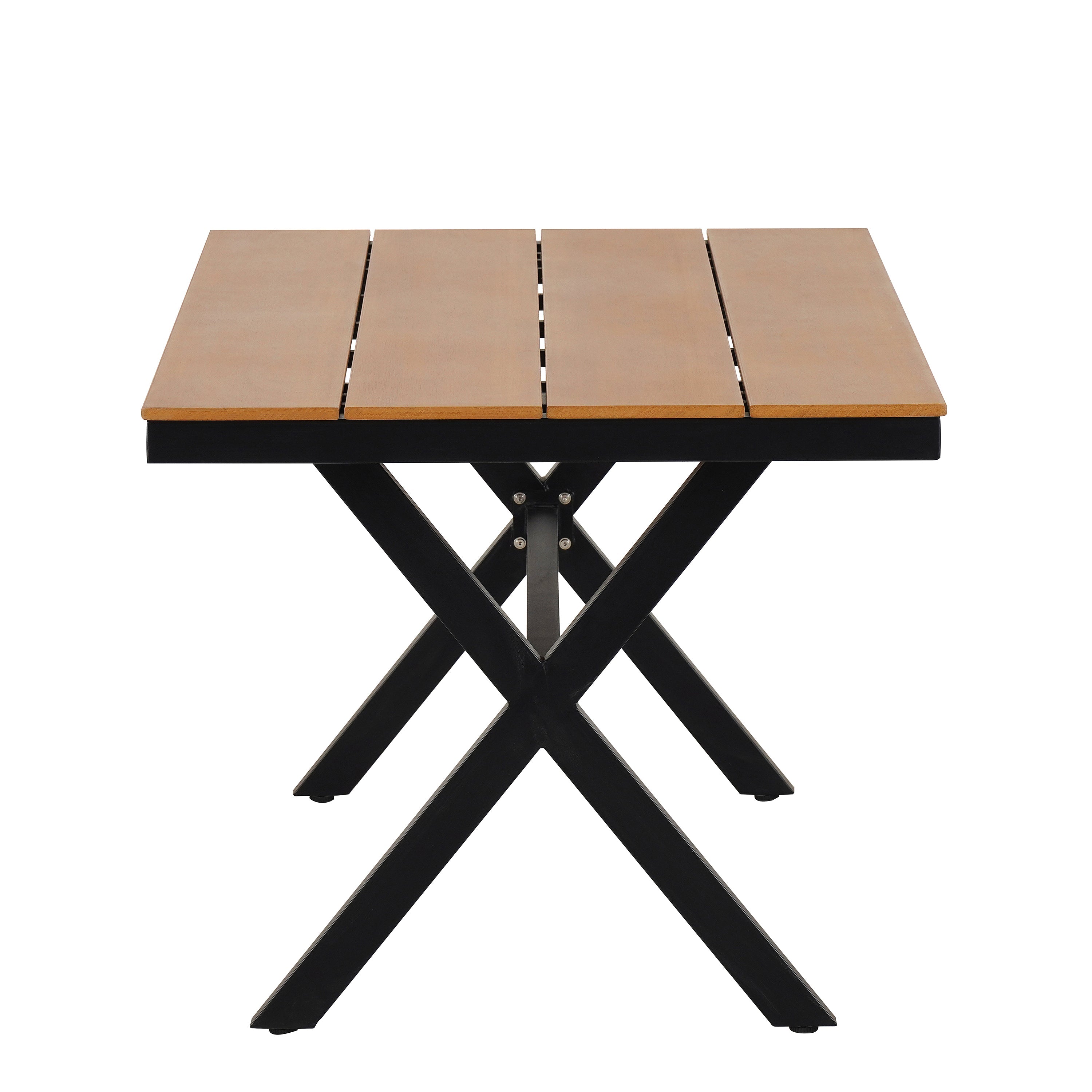4-Seat Outdoor PE Rattan Dining Set Dark Yellow