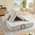 Sectional Sofa Modular Suede Khaki 4 Seat Deep Seat Configurable