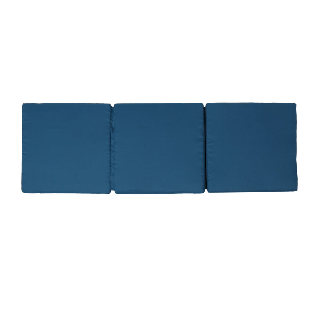 Outdoor Chaise Lounge Cushion Blue Polyester Waterproof Tie-Down 76.75x25.5 In