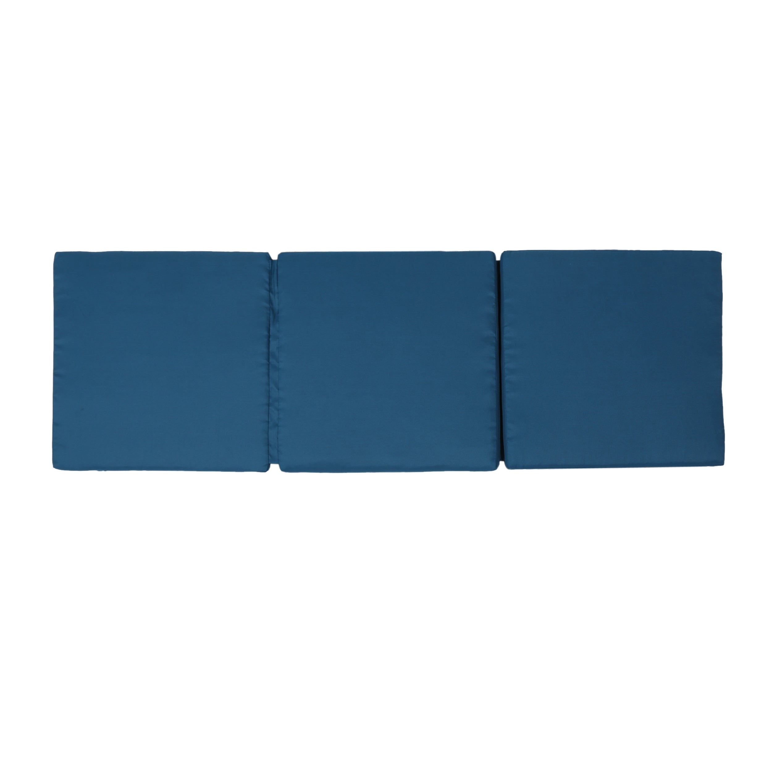 Outdoor Chaise Lounge Cushion Blue Polyester Waterproof Tie-Down 76.75x25.5 In