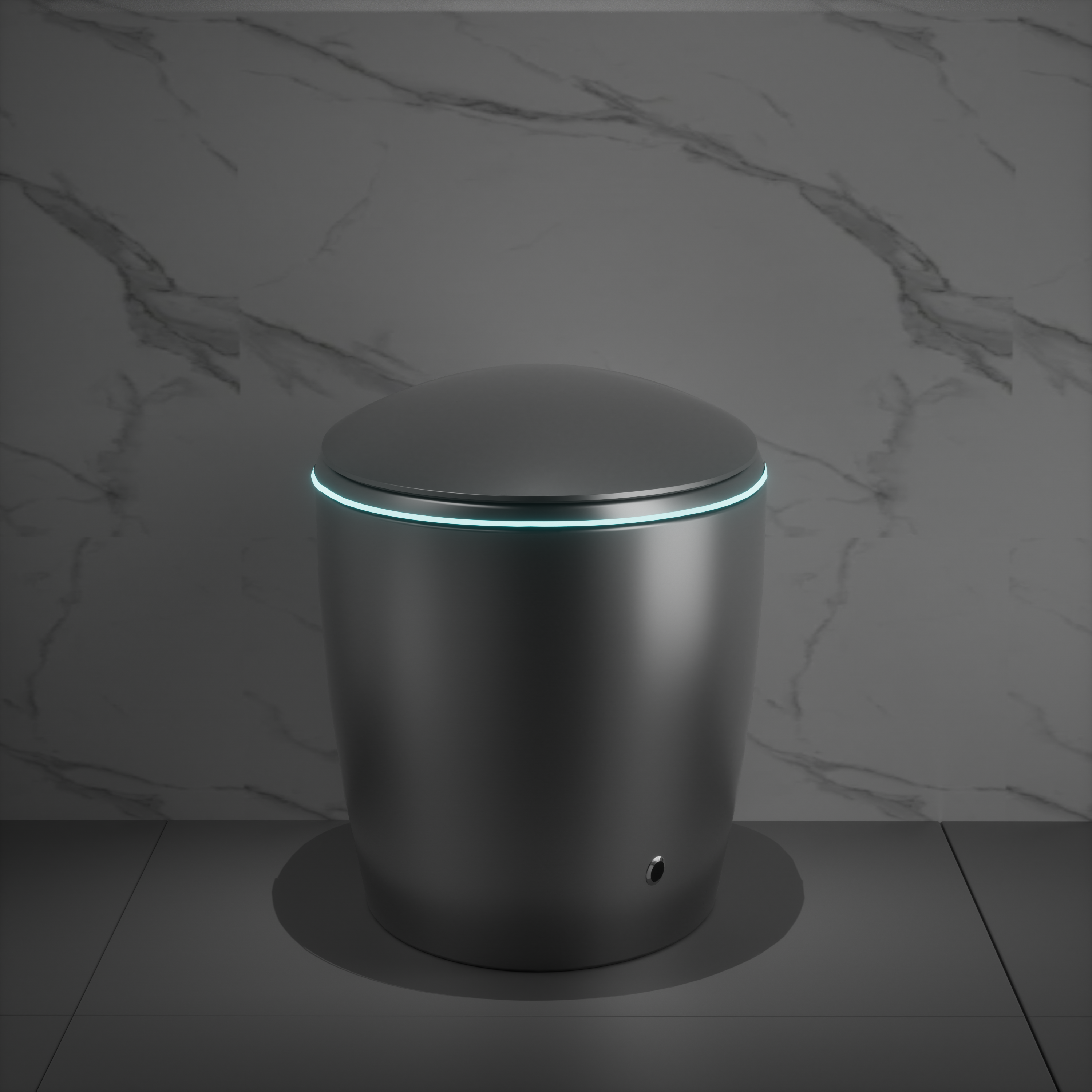 Smart Toilet One-Piece Gray Bidet Auto Lid Heated Seat Night Light 1.28 GPF