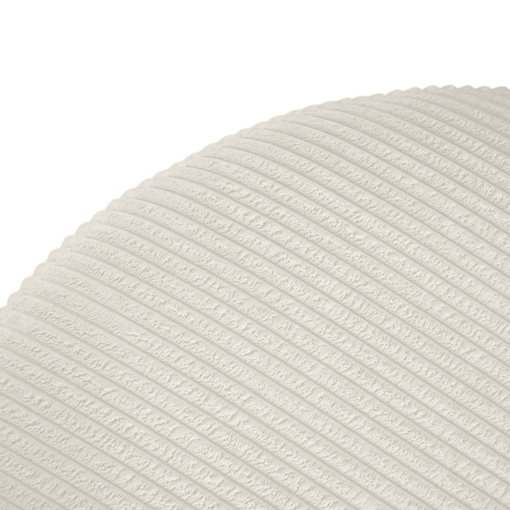Upholstered Round Ottoman, Beige, Corduroy
