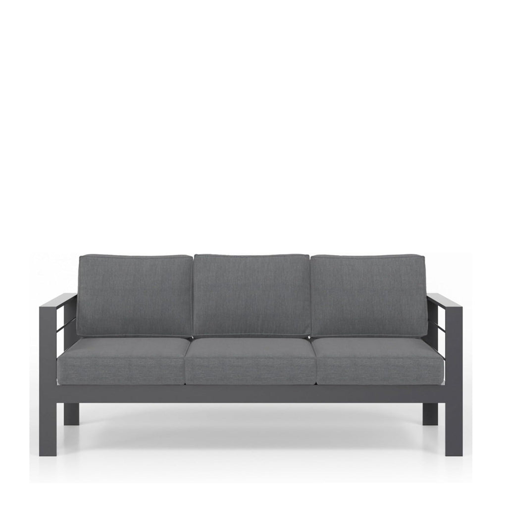 3-Seat Outdoor Aluminum Sofa 74" Dark Gray