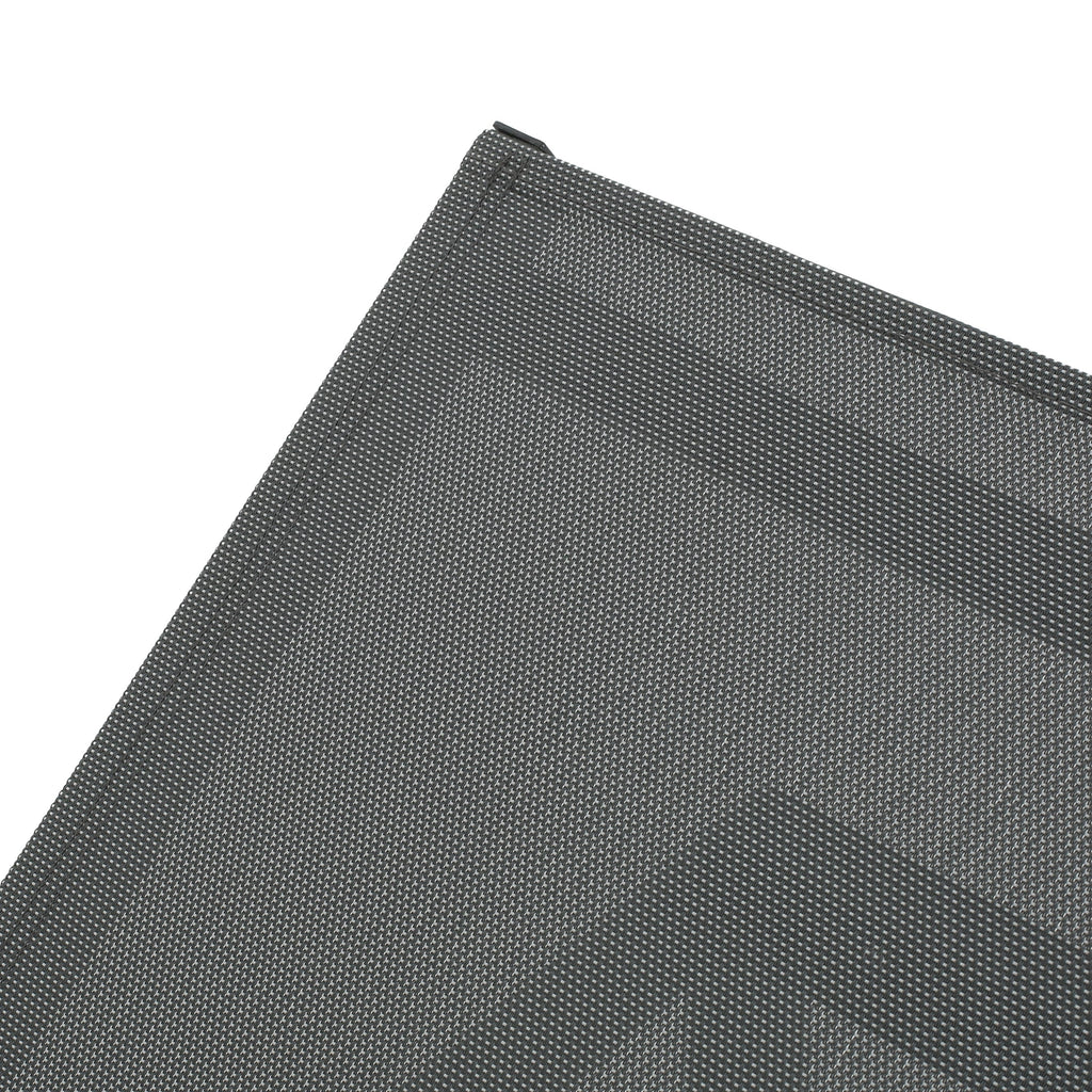 Outdoor Chaise Lounge Mesh Aluminum Black Gray Set of 2 Adjustable 77.5x25 In