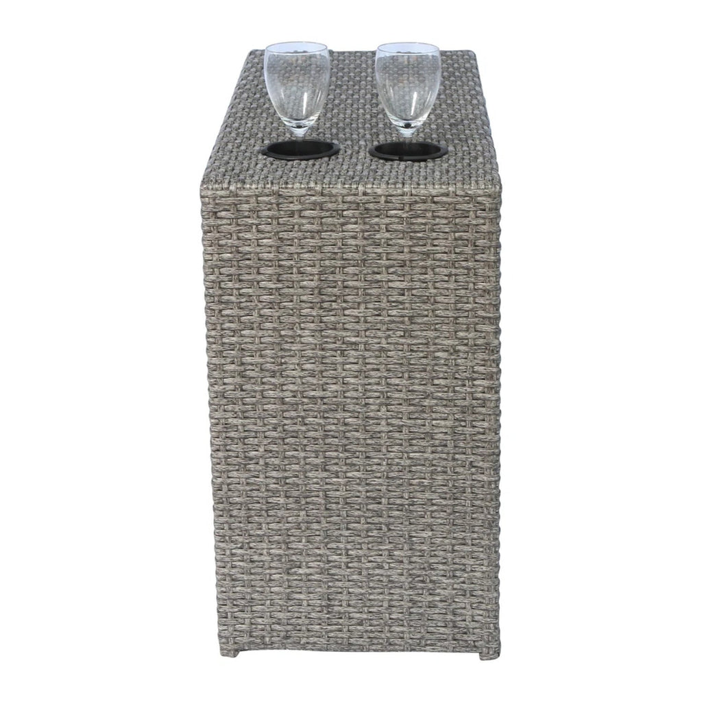 Outdoor Sectional Set HDPE Wicker Aluminum Gray 10 Piece Seats 6