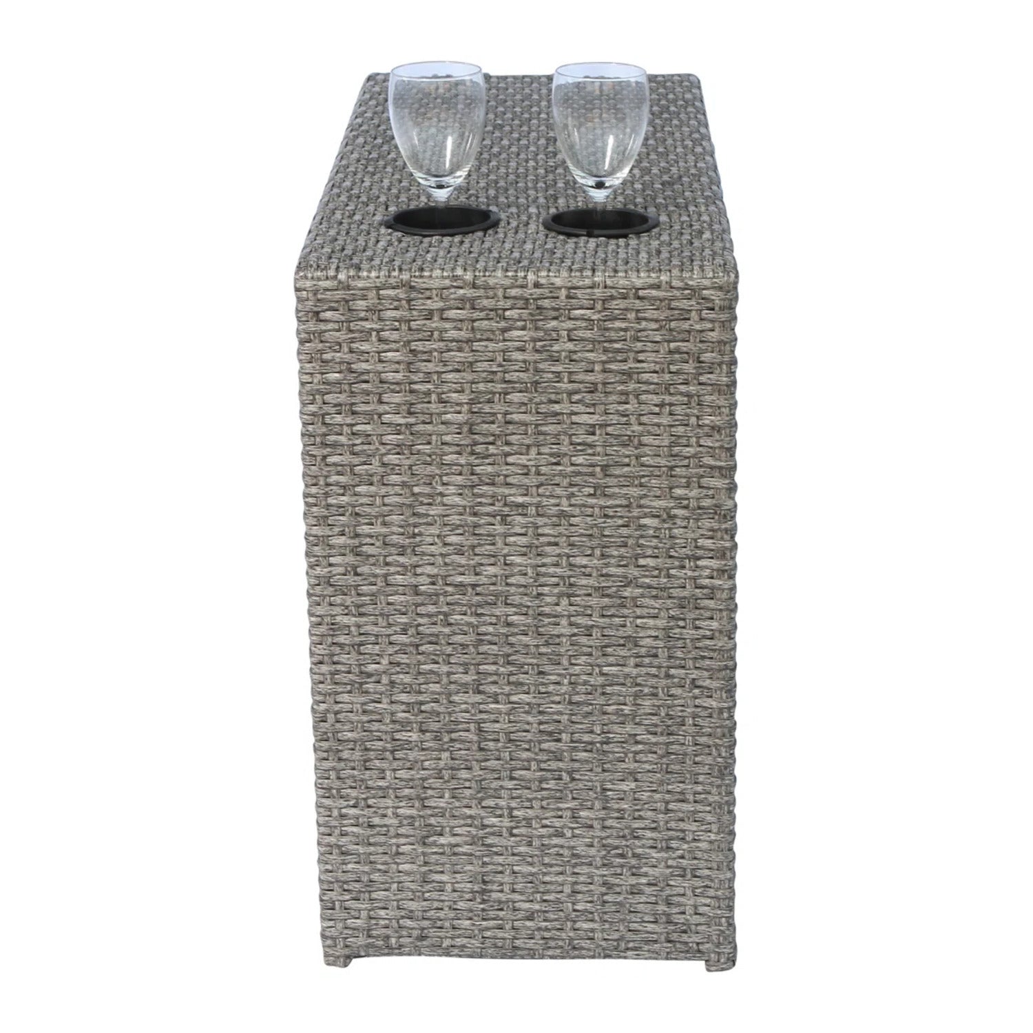 Outdoor Sectional Set HDPE Wicker Aluminum Gray 10 Piece Seats 6