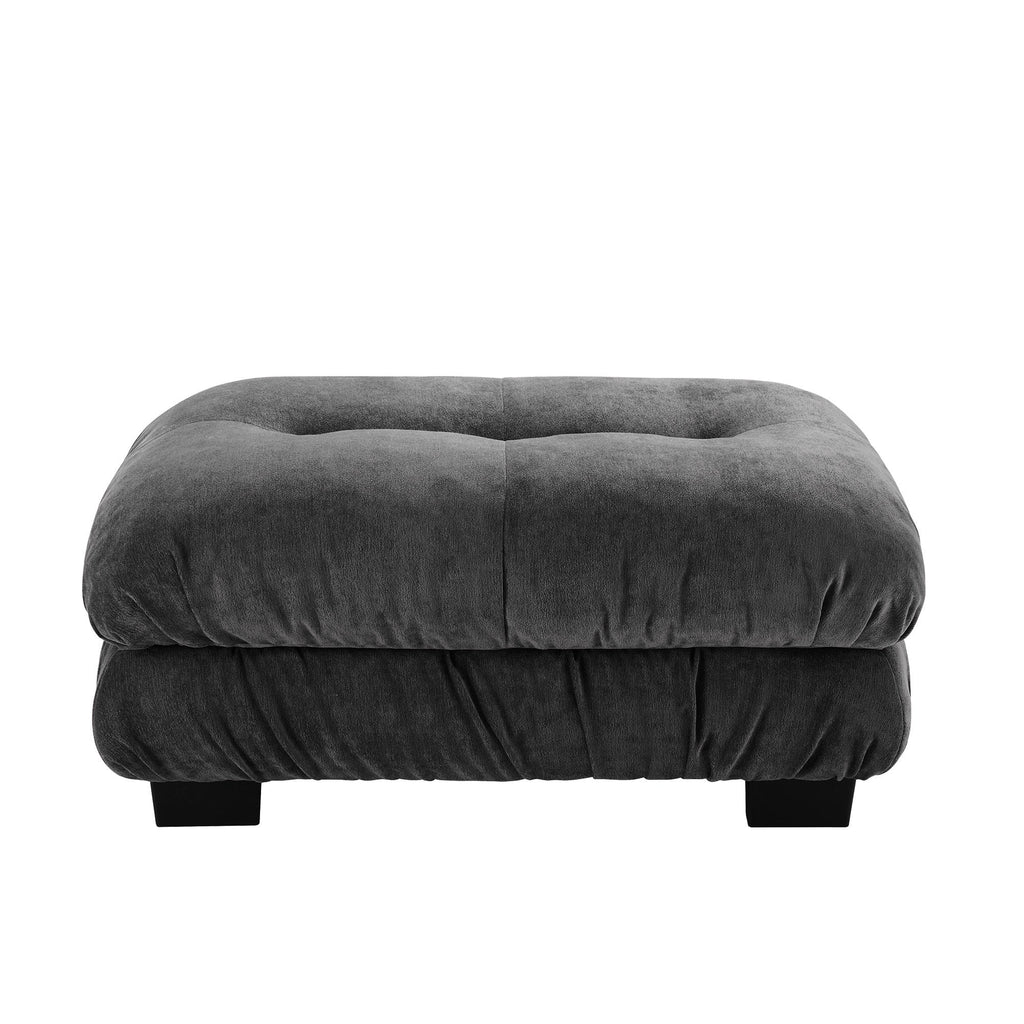 27 Inch Modular Chenille Ottoman Gray, 36.3x23.6x19.7