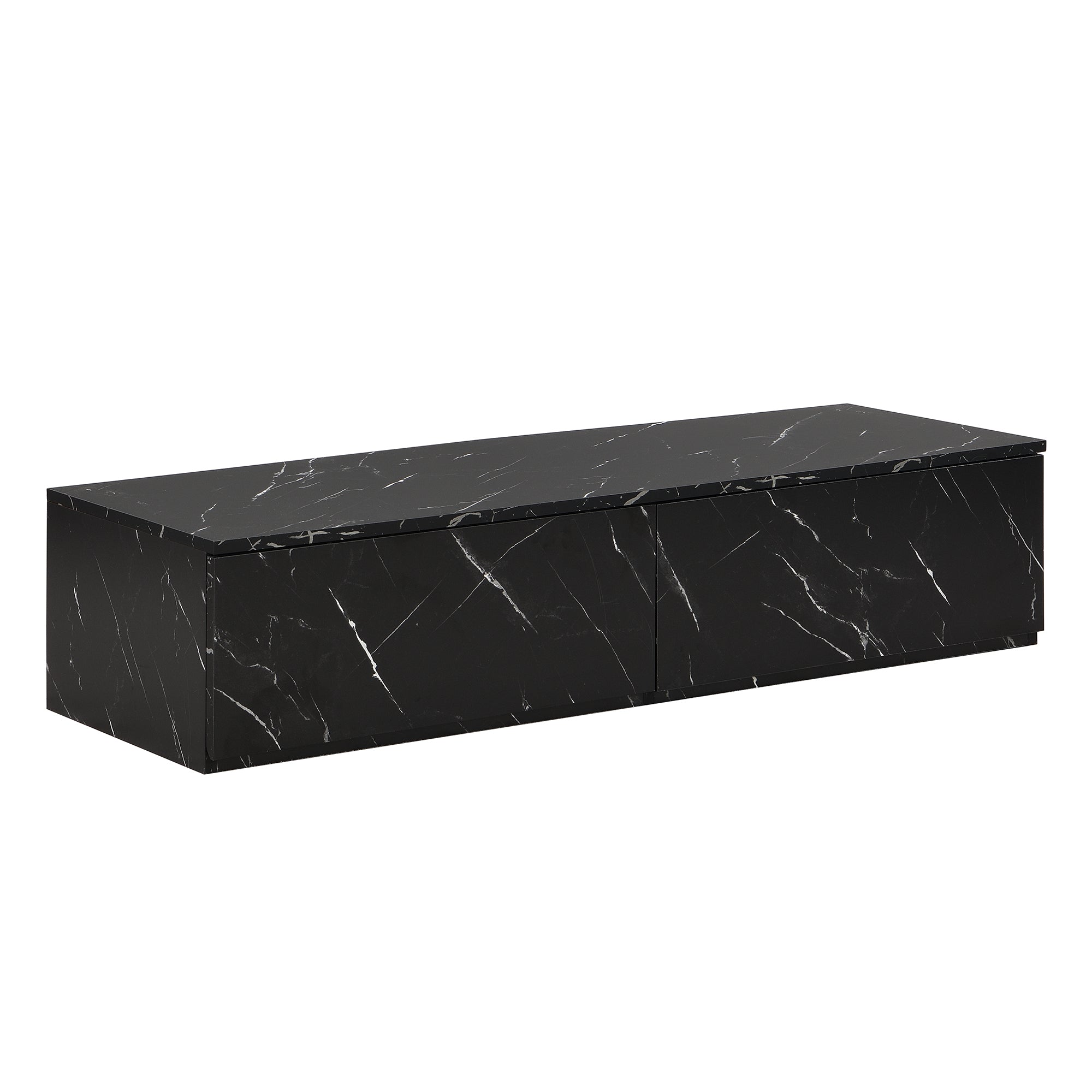 TV Stand Faux Marble Walnut Particle Board 4-Drawer Fits 88 In TV 78.7 In