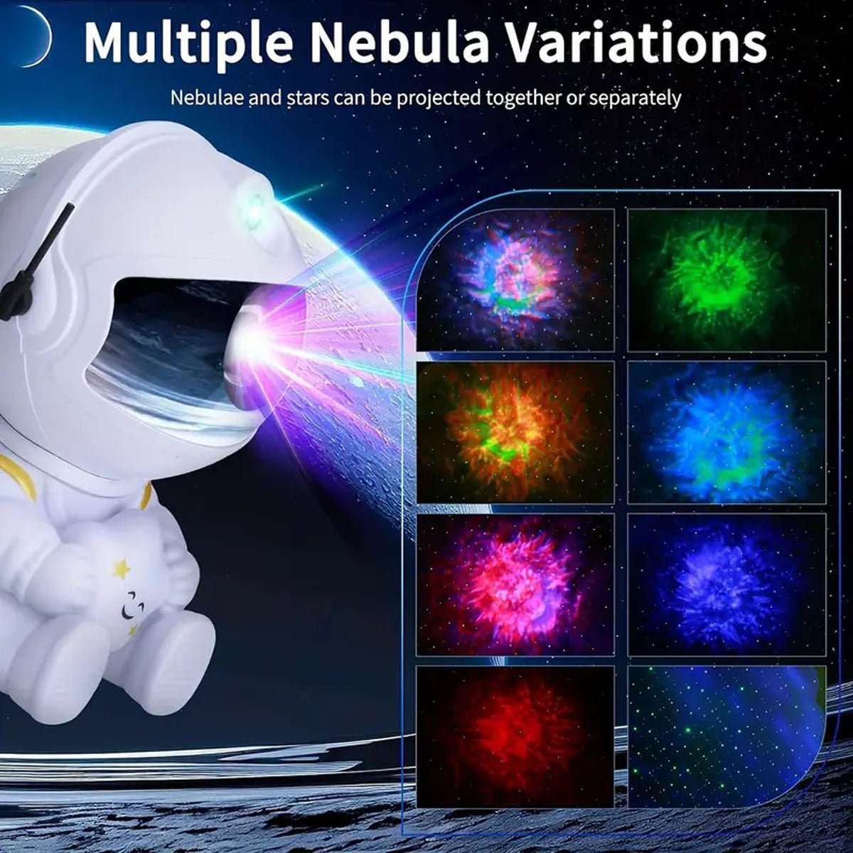 Astronaut Starry Night Light Projector For Aesthetic Room Decor Gift