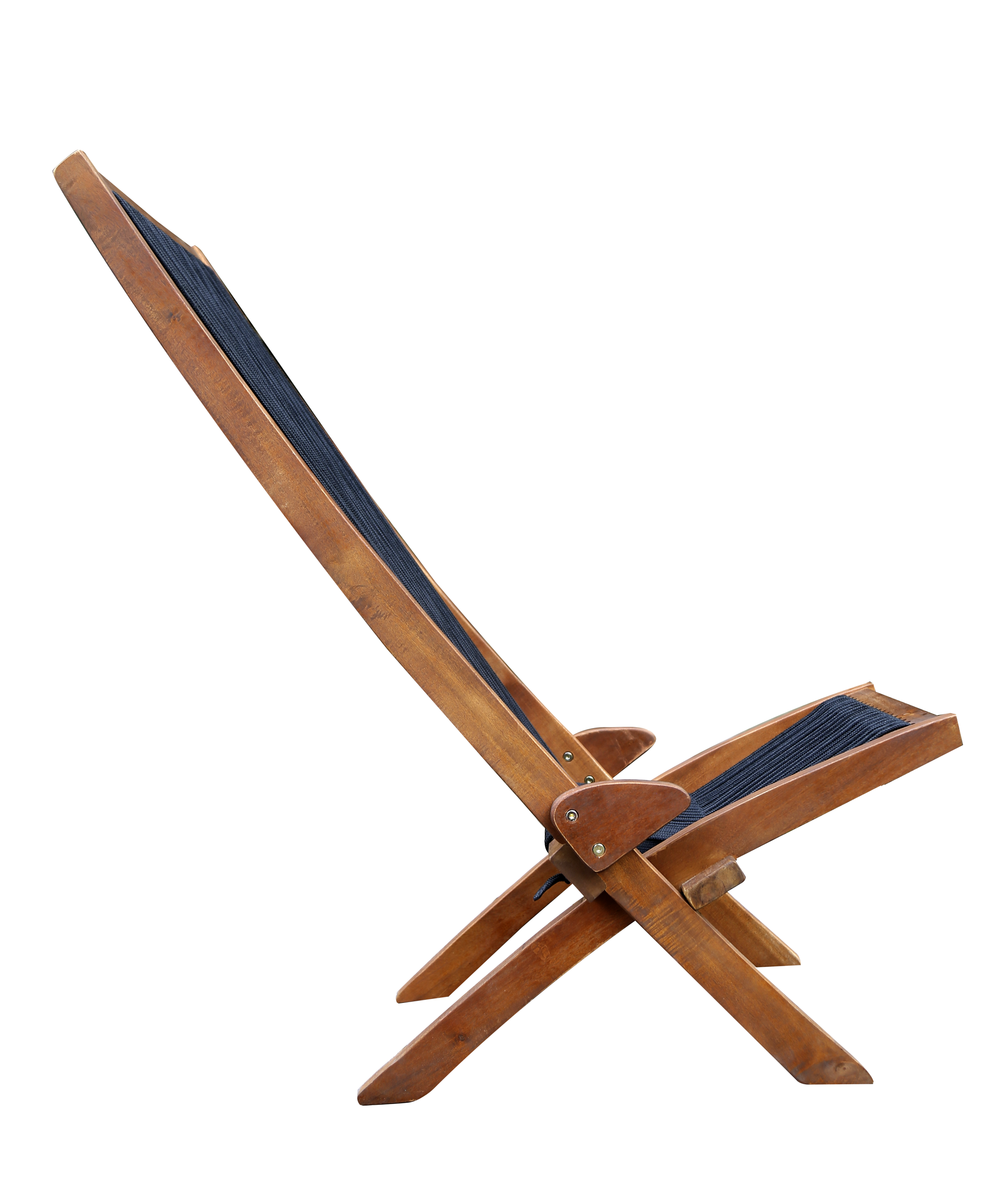 Accent Chair Folding Solid Wood Natural Rope Seat Indoor Outdoor Foldable