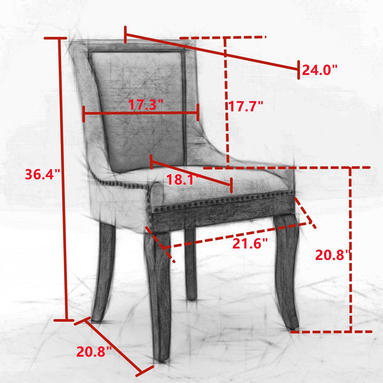Ultra Side Dining Chair, Thickened fabric chairs with neutrally toned solid