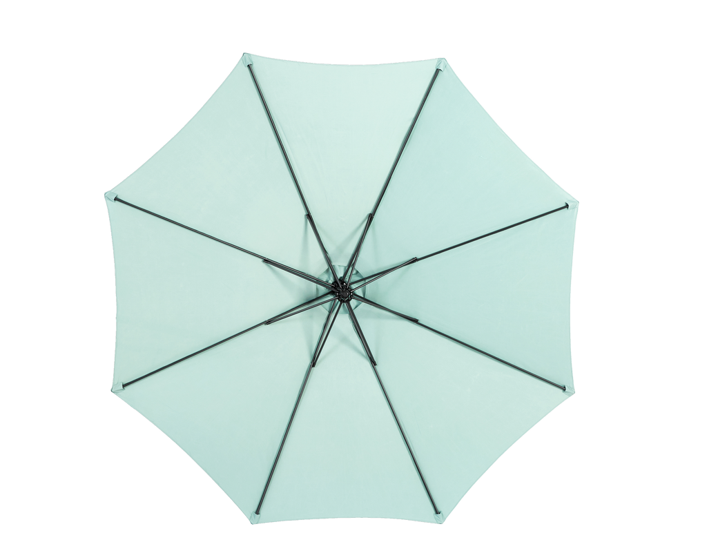 10ft Offset Hanging Market Patio Umbrella w-Easy Tilt Adjustment, Light Green